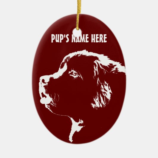 Newfoundland Ornament Personalized Dog Decoration (Voorkant)