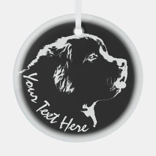 Newfoundland Ornament Personalized Dog Decoration (Voorkant)