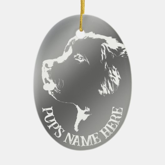 Newfoundland Ornament Personalized Dog Decoration (Voorkant)