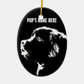 Newfoundland Ornament Personalized Dog Decoration (Voorkant)