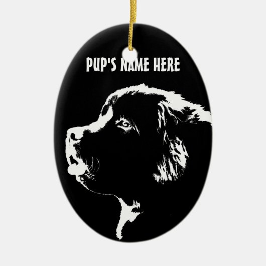 Newfoundland Ornament Personalized Dog Decoration (Voorkant)