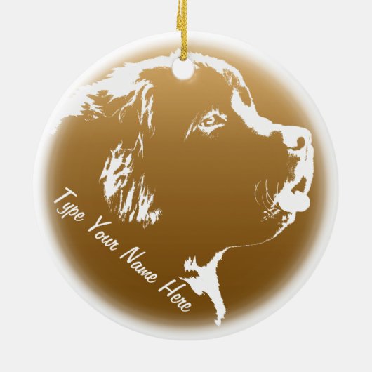 Newfoundland Ornament Personalized Dog Decoration (Achterkant)