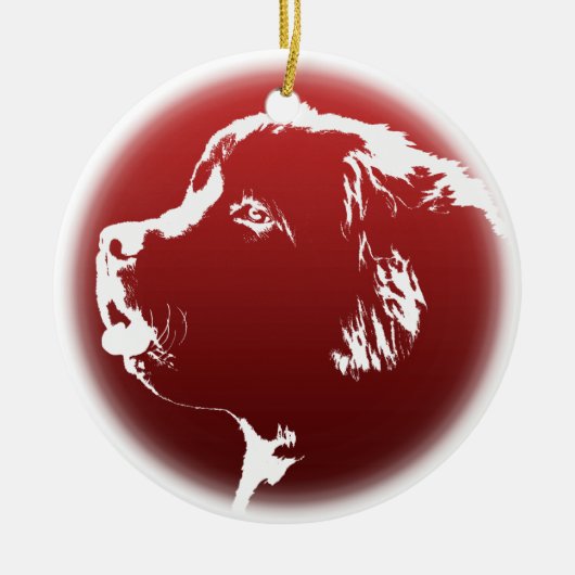Newfoundland Ornament Personalized Dog Decoration (Voorkant)
