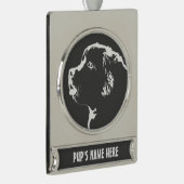 Newfoundland Ornament Personalized Dog Decoration Verzilverd Banner Ornament (Rechts)