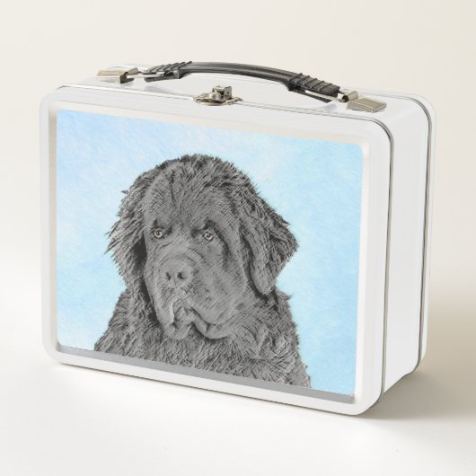 Newfoundland Painting - Cute Original Dog Art (Voorkant)
