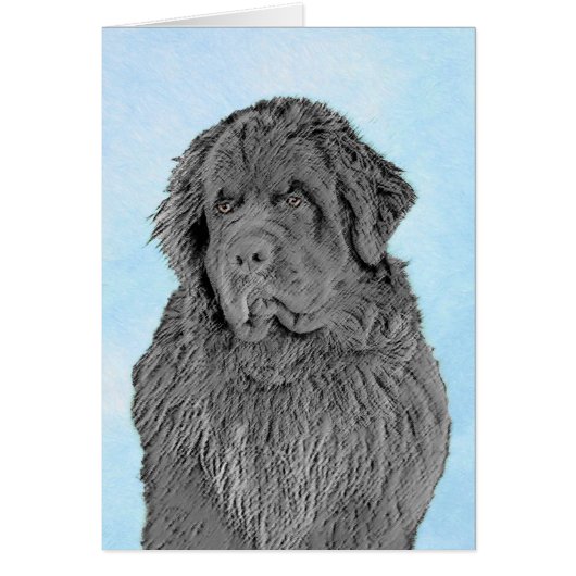 Newfoundland Painting - Cute Original Dog Art (Voorkant)