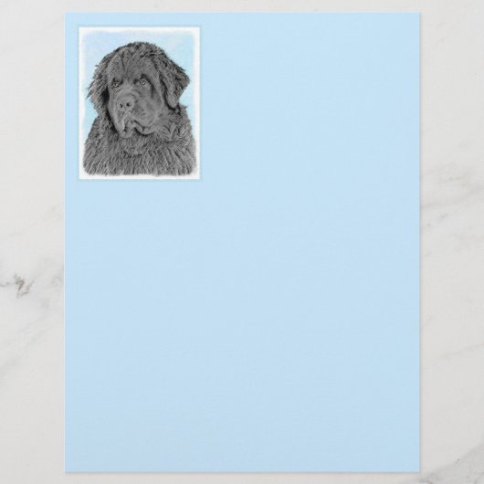 Newfoundland Painting - Cute Original Dog Art (Voorkant)