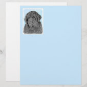 Newfoundland Painting - Cute Original Dog Art (Voorkant / Achterkant)
