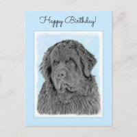 Newfoundland Painting - Cute Original Dog Art