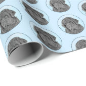 Newfoundland Painting - Cute Original Dog Art Cadeaupapier (Rol Hoek)