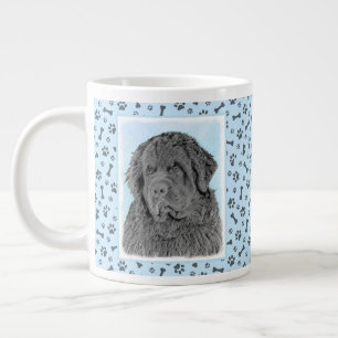 Newfoundland Painting - Cute Original Dog Art Grote Koffiekop