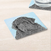 Newfoundland Painting - Cute Original Dog Art Kartonnen Onderzetters (Schuin)