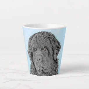 Newfoundland Painting - Cute Original Dog Art Latte Mok