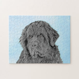 Newfoundland Painting - Cute Original Dog Art Legpuzzel