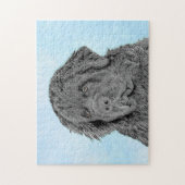 Newfoundland Painting - Cute Original Dog Art Legpuzzel (Verticaal)