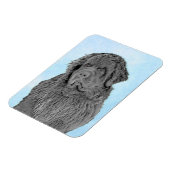 Newfoundland Painting - Cute Original Dog Art Magneet (Linkerzijde)
