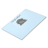 Newfoundland Painting - Cute Original Dog Art Note Notitieblok (Schuin)