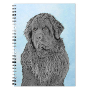 Newfoundland Painting - Cute Original Dog Art Notitieboek