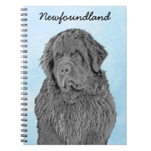 Newfoundland Painting - Cute Original Dog Art Notitieboek