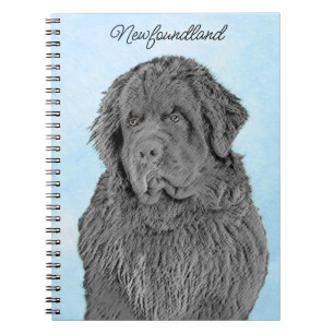 Newfoundland Painting - Cute Original Dog Art Notitieboek