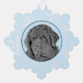 Newfoundland Painting - Cute Original Dog Art Ornament Kaart (Voorkant)