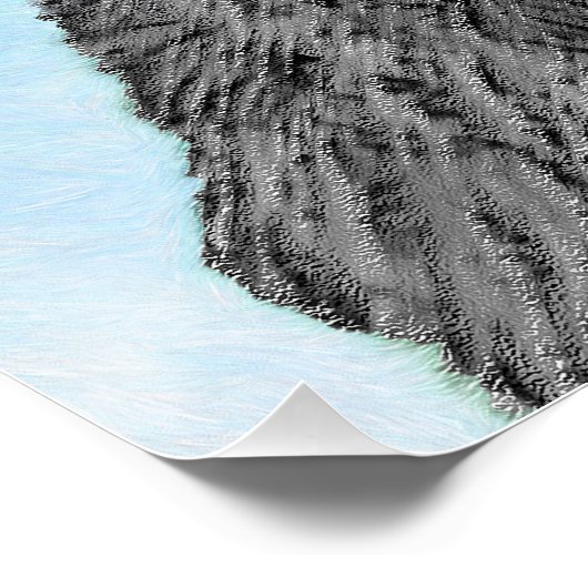 Newfoundland Painting - Cute Original Dog Art Perfect Poster (Hoek)