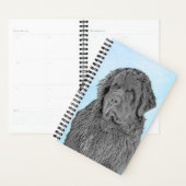 Newfoundland Painting - Cute Original Dog Art Planner (Display)