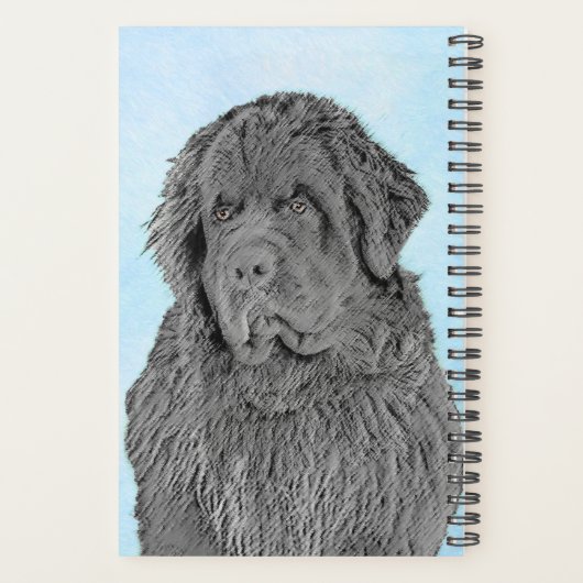 Newfoundland Painting - Cute Original Dog Art Planner (Achterkant)
