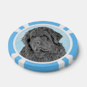 Newfoundland Painting - Cute Original Dog Art Poker Chips (Enkel)