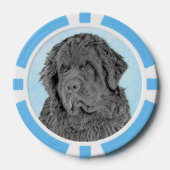 Newfoundland Painting - Cute Original Dog Art Poker Chips (Voorkant)