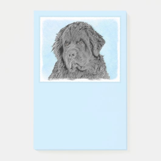Newfoundland Painting - Cute Original Dog Art Post-it® Notes (Voorkant)