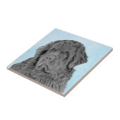 Newfoundland Painting - Cute Original Dog Art Tegeltje (Zijkant)