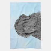 Newfoundland Painting - Cute Original Dog Art Theedoek (Verticaal)