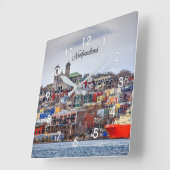 Newfoundland, panoramisch stadsbeeld vierkante klok (Hoek)