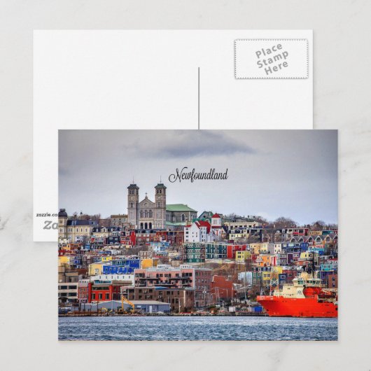 Newfoundland, panoramisch stadsgezicht foto briefkaart (Voorkant / Achterkant)