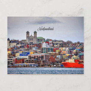 Newfoundland, panoramisch stadsgezicht foto briefkaart