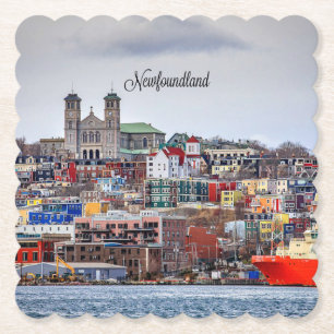Newfoundland, panoramische cityscape-foto kartonnen onderzetters