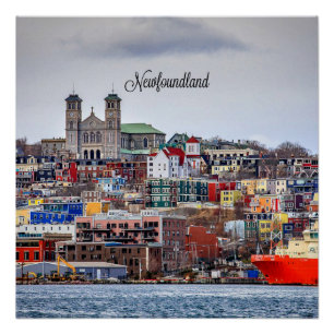 Newfoundland, panoramische cityscape-foto; perfect poster
