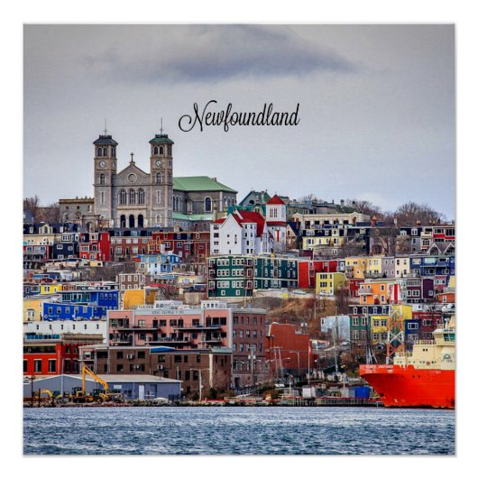 Newfoundland, panoramische cityscape-foto perfect poster (Voorkant)
