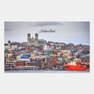 Newfoundland, panoramische cityscape-foto rechthoekige sticker