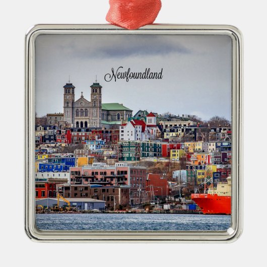 Newfoundland, panoramische cityscape metalen ornament (Voorkant)