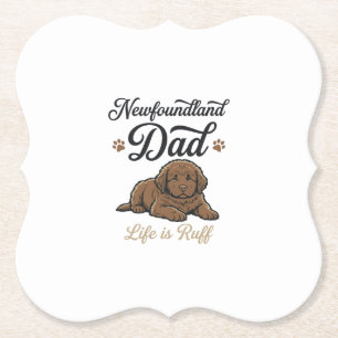 Newfoundland papa leven is ruw vintage hond shirt kartonnen onderzetters
