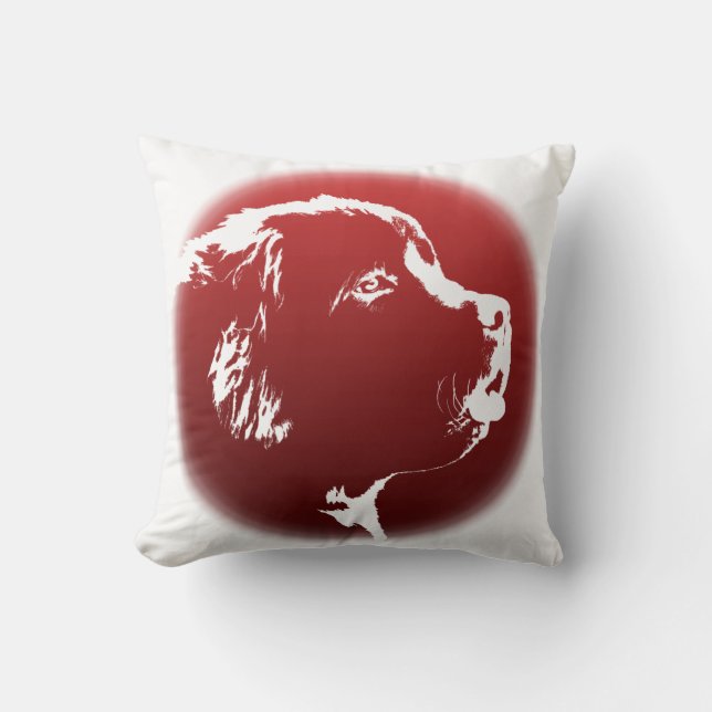 Newfoundland Pillow Newfoundlander Pup Gifts Kussen (Voorkant)