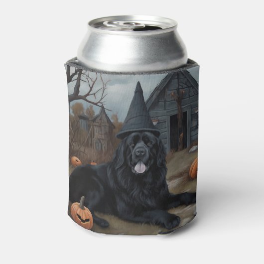 Newfoundland pompoenen Halloween Scary Blikjeskoeler (Blikje Achterkant)