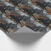 Newfoundland pompoenen Halloween Scary Cadeaupapier (Hoek)