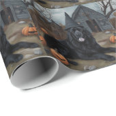 Newfoundland pompoenen Halloween Scary Cadeaupapier (Rol Hoek)