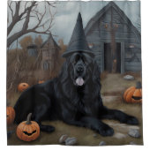 Newfoundland pompoenen Halloween Scary Douchegordijn (Voorkant)