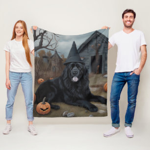 Newfoundland pompoenen Halloween Scary Fleece Deken