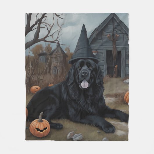 Newfoundland pompoenen Halloween Scary Fleece Deken (Voorkant)