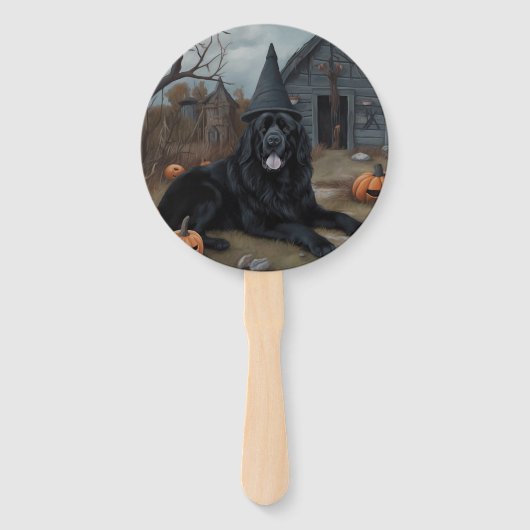 Newfoundland pompoenen Halloween Scary Handwaaier (Achterkant)